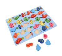 Vaguelly Early Education Arabic Alphabet Puzzle Wooden Letter Matching Game for Enhances Fine Motor Skills Hand Eye Coordination Letter Recognition Portable Preschool Language Learning Tool
