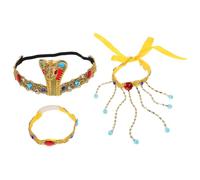 Vaguelly Egyptian Cleopatra Snake Headband and Bracelet Set for Women 3pcs Costume Accessories for Halloween Party Adjustable Snake Design Jewelry