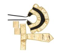 Vaguelly Egyptian Pharaoh Costume Accessories Set for Halloween Cosplay Includes Headpiece Collar Wristbands Authentic Ancient Egyptian King Dress Up Party Supplies