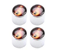 Vaguelly Electric Guitar Accessories 4pcs Guitar Volume Knobs Volume Control Knobs Scale Strong Easy to Install