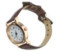 Vaguelly Elegant Small Ladies Watch with Brown Face Leather Strap, Simple and Stylish Wrist Watch for Women, Comfortable Metal Case Design Suitable for Everyday Wear and Gift