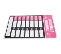 Vaguelly Erasable Business Hours Sign with Adhesive Backing DIY Open Closed Window Sign for Shops Cafes Salons Restaurants Thickened Sun-resistant English Display