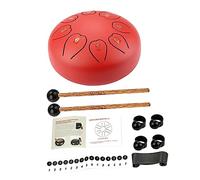 Vaguelly Ethereal Drum Red Large for Beginners Portable Percussion Instrument Hand Drum for Music Lover Practice at Home Outdoors