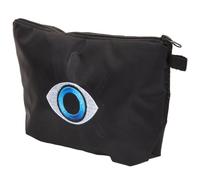 Vaguelly Evil Eye Makeup Bag Portable Cosmetic Bag Zipper for Women Black Blue Large Capacity