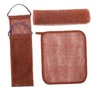 Vaguelly Exfoliating African Net Bath Towel Set Back Scrubber Loofah Washcloth for Body Face