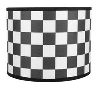 Vaguelly Fabric Checkered Lampshade for Floor and Study Lamp with E27 Socket Easy to Install Lightweight Black Metal Frame