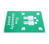 Vaguelly Fire Assembly Point Sign 0.8mm Thick Aluminium Fire Safety Sign with Reflective Surface Highly Visible Muster Point Indication Lightweight Strong Structure for Playground