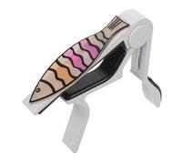 Vaguelly Fish-shaped Metal Guitar Capo for Acoustic Electric Guitars Ukulele Mandolin Banjo Quick Release Clamp Multi-instrument Use Changes Portable Music Accessory