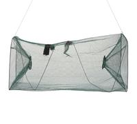 Vaguelly Fishing Net Foldable Nylon Cage Large Rectangular 65X25X25Cm with Sink Weight for Shrimp and Lobster Capture in Rivers