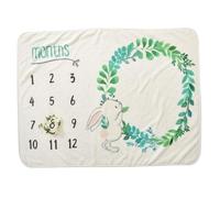 Vaguelly Flannel Monthly Blanket Photography Backdrop for Boy Girl Soft Comfortable with Beautiful Prints for Capturing Your First Year