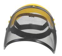 Vaguelly Gardening Art Protective Helmet Half Helmet with Buckle and Sponge Cushion Lawn Mower Safety Guard Hat with Metal Mesh for Wider Face Protection Random Color