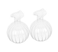Vaguelly Glass Pomegranate Vase Set Easy Plant Observation 2pcs with Design for Small Plants and Flowers Suitable for Home and Office Table Decoration