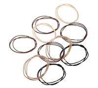 Vaguelly Gold Beaded Hair Ties 10 Pcs High Elasticity No Damage Ponytail Holders for Women Assorted Colors Black Dark Brown Light Brown Beige