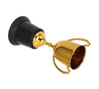 Vaguelly Gold Plastic Trophy Cup for Sports Competition and School Events, Small Lightweight Award with Smooth Surface round Base, Portable Prize for Winners and Participants