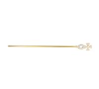 Vaguelly Golden Rhinestone Cross Scepter Cane Prop for King Cosplay, Metal Simulation Royal Wand Walking Stick for Party Costume and Theme Party Accessories