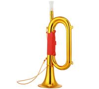 Vaguelly Golden Trumpet Prop for Boy Girl Realistic Bugle Horn Musical Instrument Toy for Stage Performances Role Playing and Educational Fun Production for Toddlers