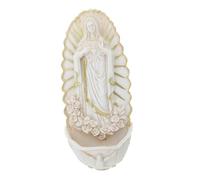 Vaguelly Guadalupe Holy Water Font Resin Wall Hanging Decor for Church Living Religious Medal