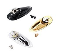 Vaguelly Guitar Copper and Steel Construction and 3 Mounting Screws Input Jack Boat Shape with Jack Plate Golden Colour, Glossy Surface Easy Fits Acoustic and Electric Guitar and Bass