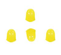 Vaguelly Guitar Fingertip Covers Set 4 Pcs Yellow Silicone Finger Guards Easy to Wear Suitable for Ukulele Banjo Mandolin