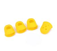Vaguelly Guitar Fingertip Protectors Easy to Put and Take off Yellow Silicone 4 Pcs Finger Guards Reduce for Guitarists and Beginners Playing Guitar and Ukulele
