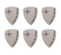 Vaguelly Guitar Picks Not Easy to Deform Or Damage Silver Colour Titanium Steel 6pcs with Fine Workmanship and Sturdy Design and Musical Accessories for Practical Guitar Playing