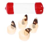 Vaguelly Guzheng Nail Protection Covers Silicone Finger Guard Protectors 8pcs Set Easy to Clean Reuse Right Hand Skin Tone