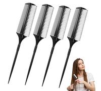 Vaguelly Hair Dyeing Tools 4pcs Double Sided Plastic Combs with Short Bristles for Touching up Roots and Edge Styling