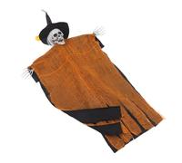 Vaguelly Halloween Hanging Ghost Figurine Eerie Skeleton Decoration for Indoor Outdoor Use for Front Yards Patios Gardens Holiday Parties Spooky Design with Easy Hanging Hook Orange