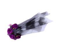Vaguelly Halloween Skull Rose Flower Headband Lightweight Cosplay Hair Hoop for Adults and Vibrant Purple for Masquerade Carnival and Party Accessories