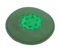 Vaguelly Handcrafted Green Sound Bowl Cushion 20cm Embroidered Ritual Mat for Meditation and Buddhist Practices for Healing and Mindfulness