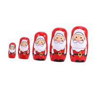 Vaguelly Handcrafted Wooden Father Christmas Matryoshka Ornament Painted Xmas Nesting Doll Home Decoration Colorful Traditional Russian