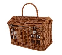 Vaguelly Handheld Favor Basket with Sturdy Handle Multi Functional Plastic Rattan Weaving Basket for Candy Nuts Cookies Decorative Gift Box for Christmas Weddings Party Favors and Storage