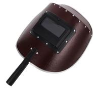 Vaguelly Handheld Welding Shield Mask for Men Red Steel Half-automatic Welder Helmet Portable Welding Shield
