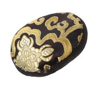 Vaguelly Handmade 10cm Singing Bowl Cushion Pad Black Gold Tibetan Sound Bowl Holder for Buddhist Supplies Meditation and Temple Use