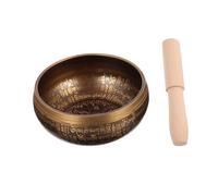 Vaguelly Handmade Buddha Sound Bowl Meditation Music Bowl Simple Wooden Rod for Yoga Meditation Practice Desktop Decorations Himalayan Style