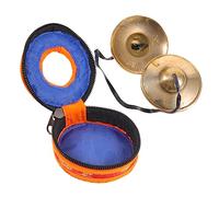 Vaguelly Handmade Copper Meditation Cymbal Bell Set with Smooth Surface and Carrying Pouch, Small Percussion Instrument for Yoga, Mindfulness, and Religious Sound Healing