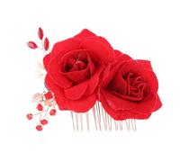 Vaguelly Handmade Simulated Rose Bridal Hair Comb Elegant Floral Headwear for Wedding Chic Decorative Hair Accessory for Bride Romantic Headdress for Engagement and Special Occasions