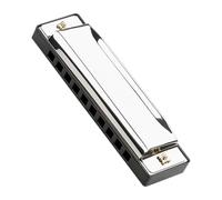 Vaguelly Harmonica Stainless Steel 10 Hole C Key for Beginners and Professionals with Ergonomic Design Silver and Laser Printed Features, Sleek Polished Finish for Blues and Folk Music