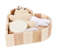Vaguelly Heart-shaped Bathing Set Bath Supplies with Rub Bath Loofah and Comfortable Textured Spa Kit for Home Travel Hotel Use Easy to Hold and Control