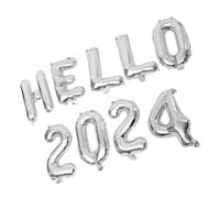 Vaguelly Hello Foil Balloons Set Silver Party Decorations for Year Festival Birthday House Party Accessories Reusable Year Celebration Balloons for Joyful Atmosphere and Photo Props