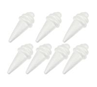 Vaguelly Ice Cream Craft Cones Shapes White Foam Polystyrene Lightweight 7pcs Encouraging Creativity with Unique Design for DIY Art Projects for Office Spaces and Creative Play