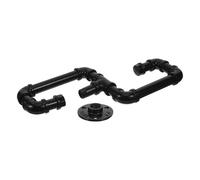 Vaguelly Industrial Pipe Towel Hook Heavy Duty Hooks Metal Wall Mount Iron Vintage Retro Decorative Black Easy Wall Mounting Reliable Loadbearing for Kitchens and Studios