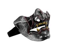 Vaguelly Japanese Cosplay Mask Half Face Traditional Japanese Drama Mask for Men and Women for Halloween Parties and Cultural Events Unisex Design with Intricate Detail
