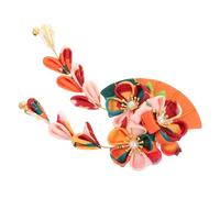 Vaguelly Japanese Kimono Hair Ornament with Floral Tassel Handcrafted Band Decor for Wedding and Cosplay Versatile Soft Fabric Accessory for Women