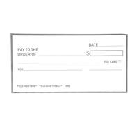 Vaguelly Jumbo Check Big Check White Rectangular Coated Paper Funny Reusable Sturdy Large for Playful Presentations and Birthdays