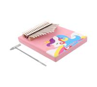 Vaguelly Kalimba Thumb Piano with Keys Portable Wooden Finger Instrument for Beginners and Pink Cartoon Design for Music Learning and Parties Engaging Musical Gift