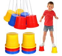 Vaguelly Kids Plastic Jumping Stilts 3 Pairs Outdoor Balance Toys for Children Coordination Training Fun Walker Buckets