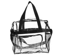Vaguelly Large Size Pvc Bag Beach Tote Bag with Zip Jelly Shoulder Pouch Stylish for Travel and Work