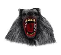 Vaguelly Latex Halloween Wolf Mask for Halloween Parties, Breathable and Lightweight Wolf Cosplay Accessory in Black, Creepy and Horrible Design for Scary Costume