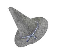 Vaguelly Light Grey Felt Scarecrow Halloween Costume Hat Lightweight Comfortable Witch Wizard Demon Headwear for Adults Party Cosplay Dress Up Accessory